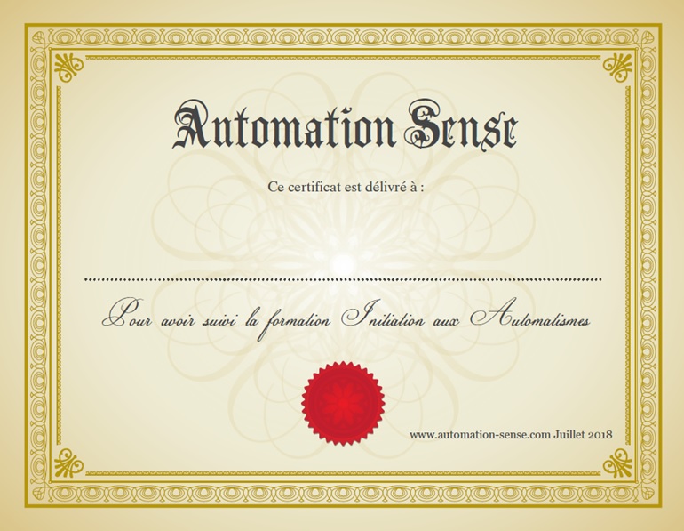 Attestation automaticien