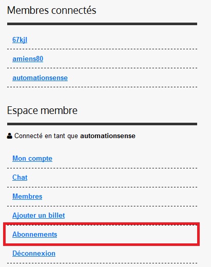 Procedure inscription